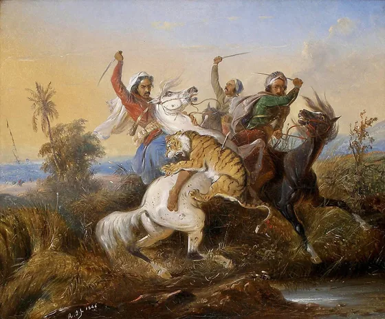 La Chasse au tigre — Raden Saleh