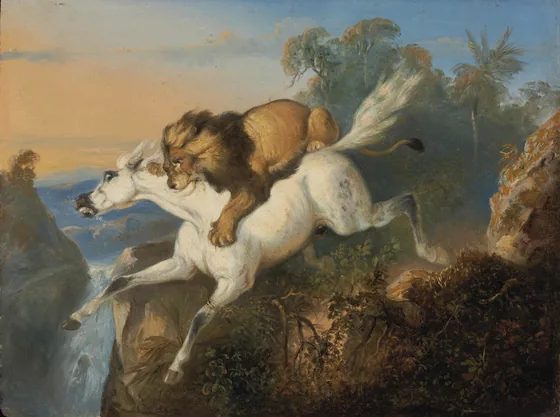 Lion Attacking a Horse — Raden Saleh