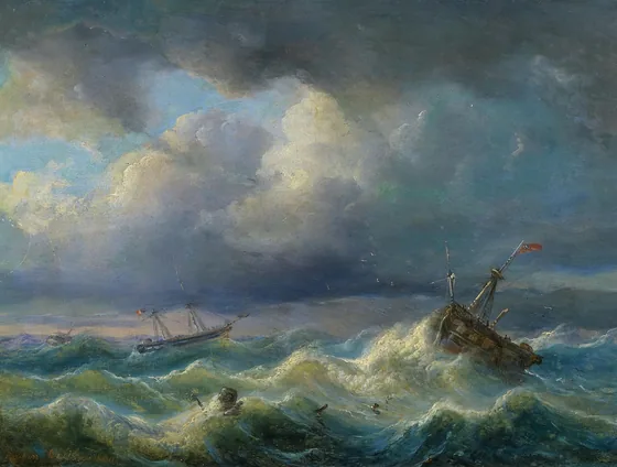 Sailor in Rough Sea — Raden Saleh