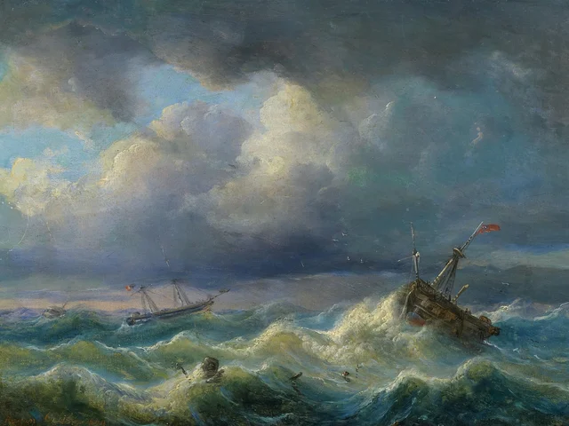 Marinero en un mar embravecido