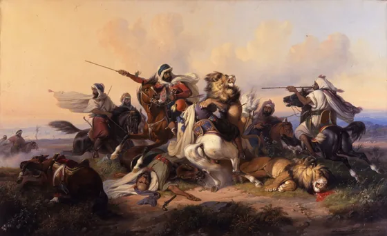 The Lion Hunt — Raden Saleh