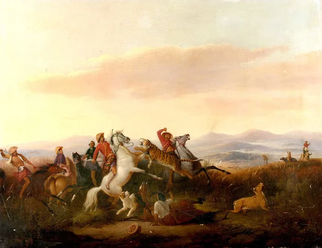 Chasse au tigre, Raden Saleh