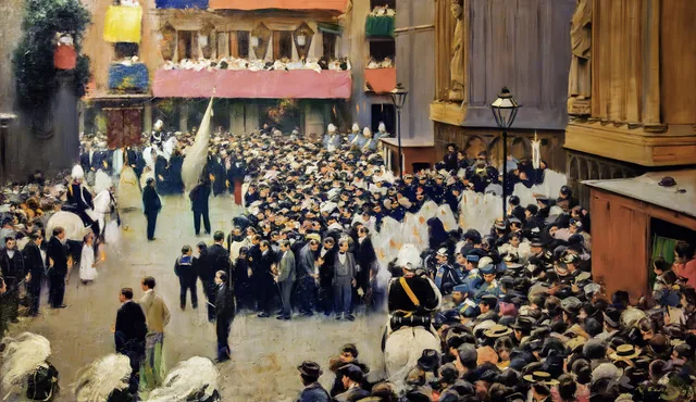 The Corpus Christi Procession Leaving the Church of Santa Maria del Mar, Ramon Casas