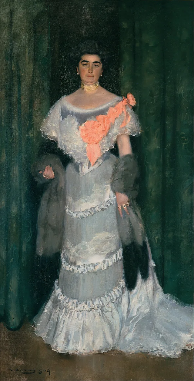 Montserrat Casas de Nieto, in Evening Dress, Ramon Casas