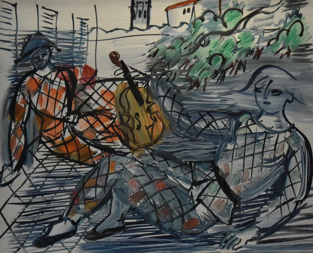 Red and White Harlequin with Violin, Raoul Dufy