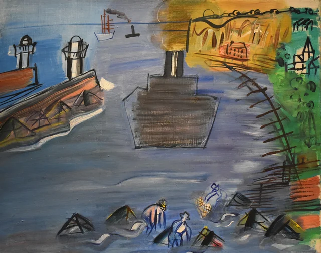 Black Cargo Ship, Raoul Dufy