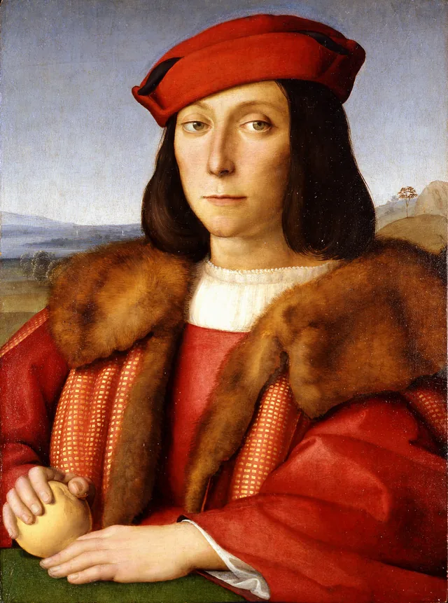 Portrait de jeune homme à la pomme