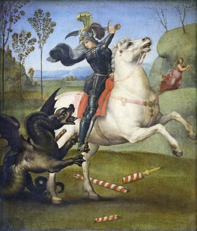 Saint Georges luttant avec le dragon