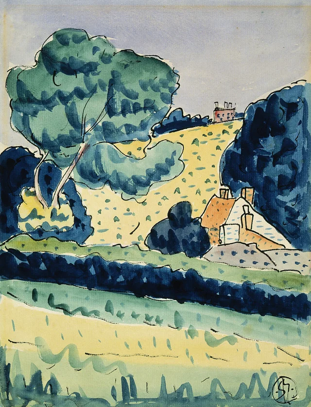 Hillside with cottages