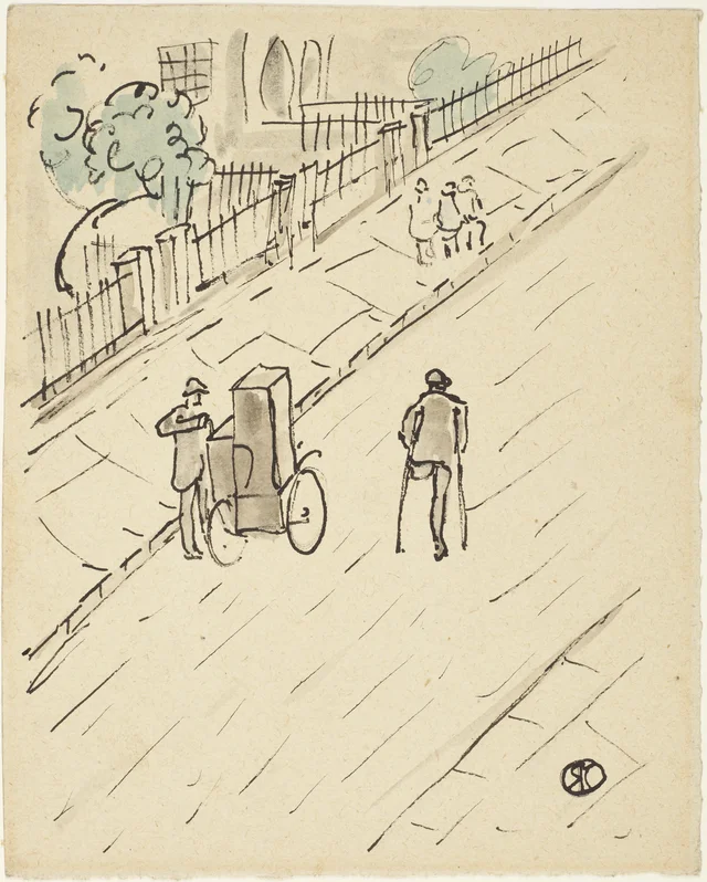 Rua de Londres com um tocador de realejo, Raymond McIntyre
