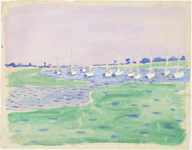 Iates no porto de Bosham, Raymond McIntyre