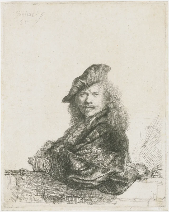 Self-portrait, Leaning on a Stone Sill