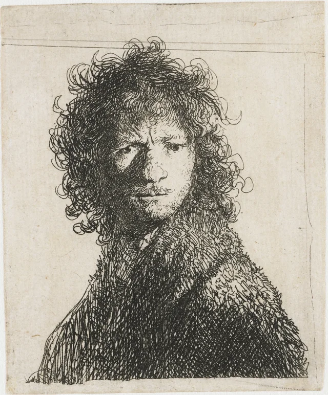 Self-portrait, frowning: bust