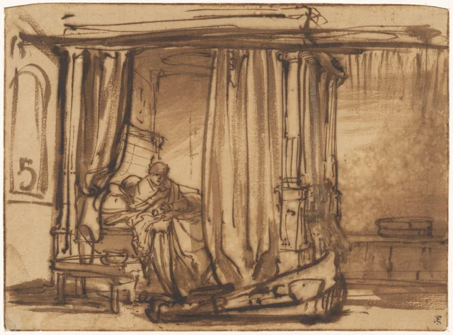 Bedroom with Saskia in a Canopy Bed