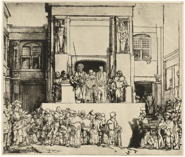 Christ presented to the people: oblong plate, Rembrandt van Rijn