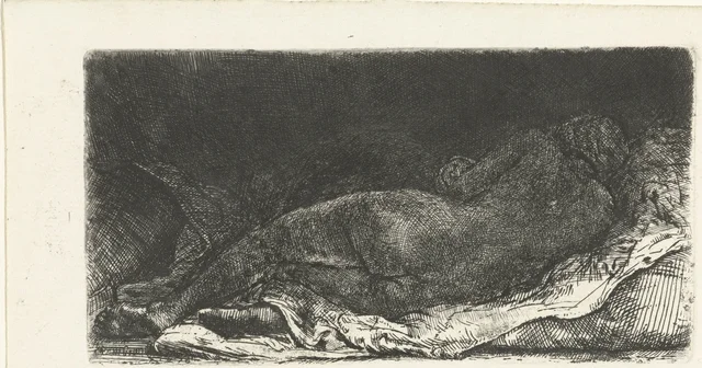 Reclining female nude, Rembrandt van Rijn