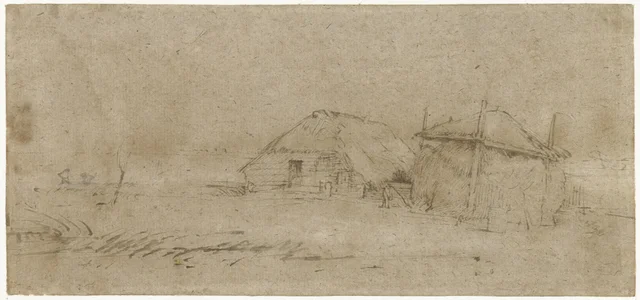 Longhouse Farmstead with a Haystack in a Polder Landscape, Rembrandt van Rijn