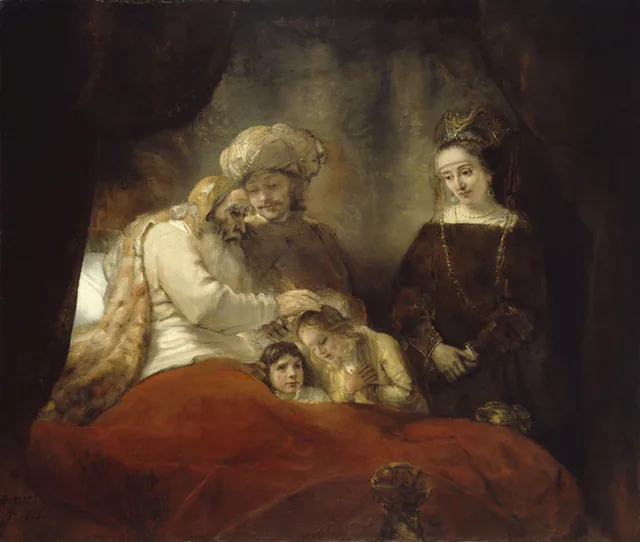 Jacob Blessing the Sons of Joseph, Rembrandt van Rijn
