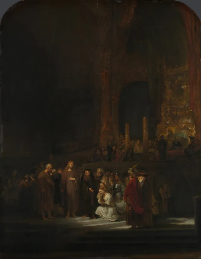 The Woman Taken in Adultery, Rembrandt van Rijn