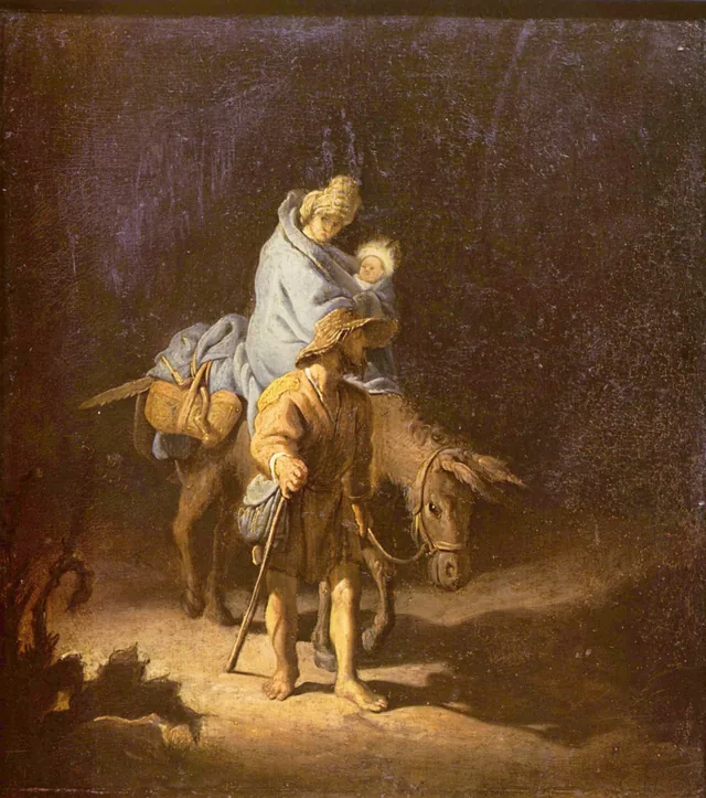 La huida a Egipto, Rembrandt van Rijn
