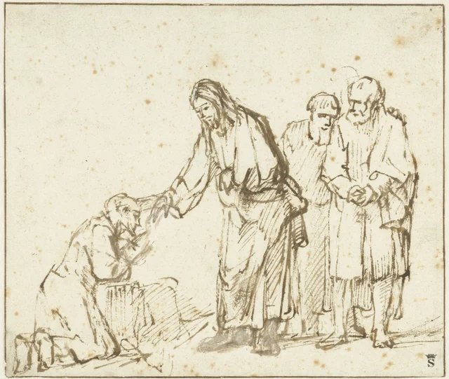 Christ Healing a Leper, Rembrandt van Rijn