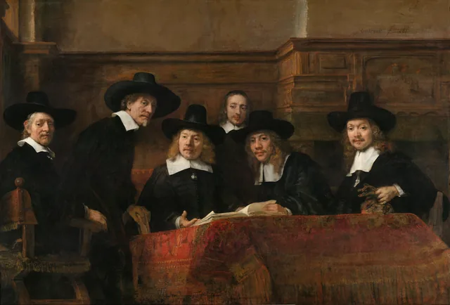 The Sampling Officials of the Amsterdam Drapers’ Guild, known as ‘The Syndics’, Rembrandt van Rijn