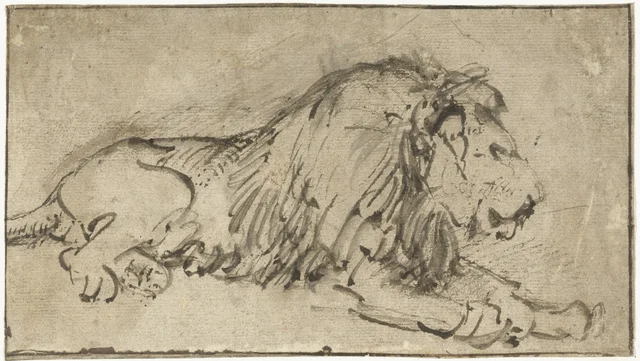 Recumbent Lion, Rembrandt van Rijn