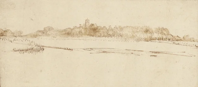 Landscape with the House with the Little Tower, Rembrandt van Rijn