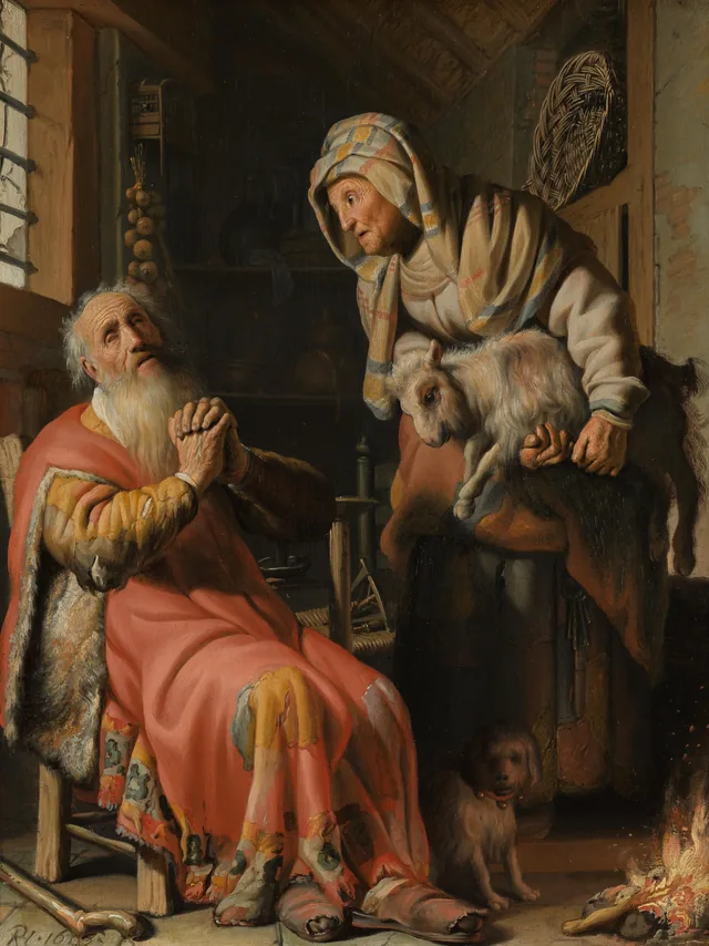 Tobit et Anna avec le chevreau, Rembrandt van Rijn