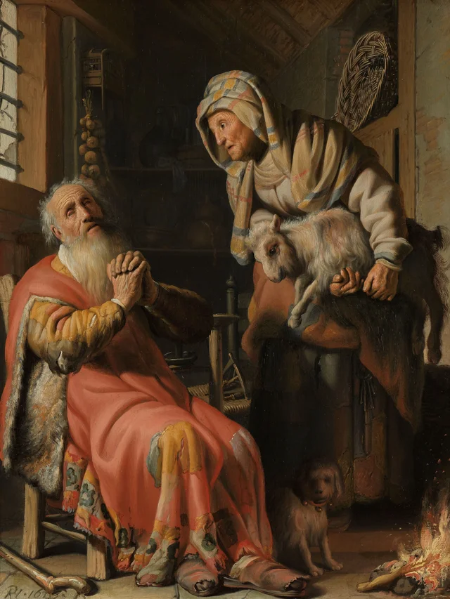 Tobit y Ana con el cabritillo, Rembrandt van Rijn