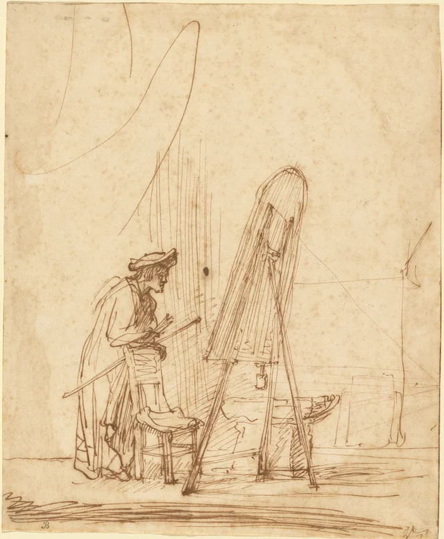 Un artiste dans son atelier, Rembrandt van Rijn