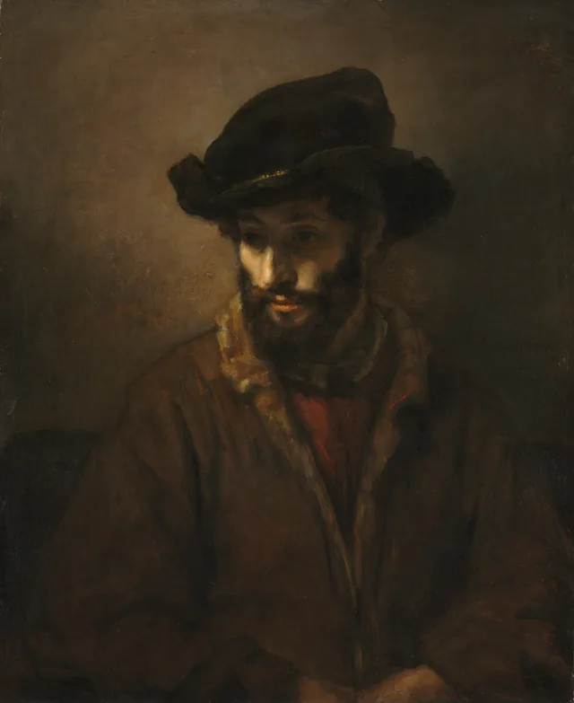 A Bearded Man Wearing a Hat, Rembrandt van Rijn
