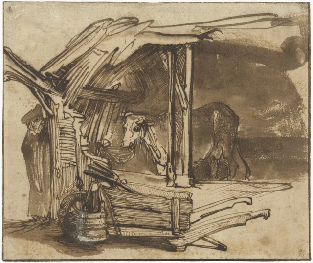 A Cow in a Shed, Rembrandt van Rijn