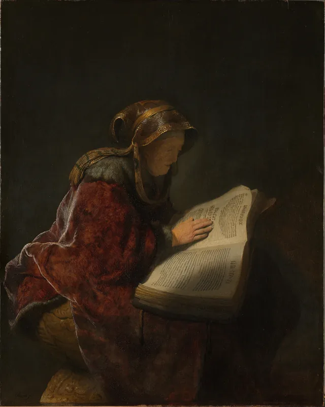Old Woman Reading, Probably the Prophetess Anna