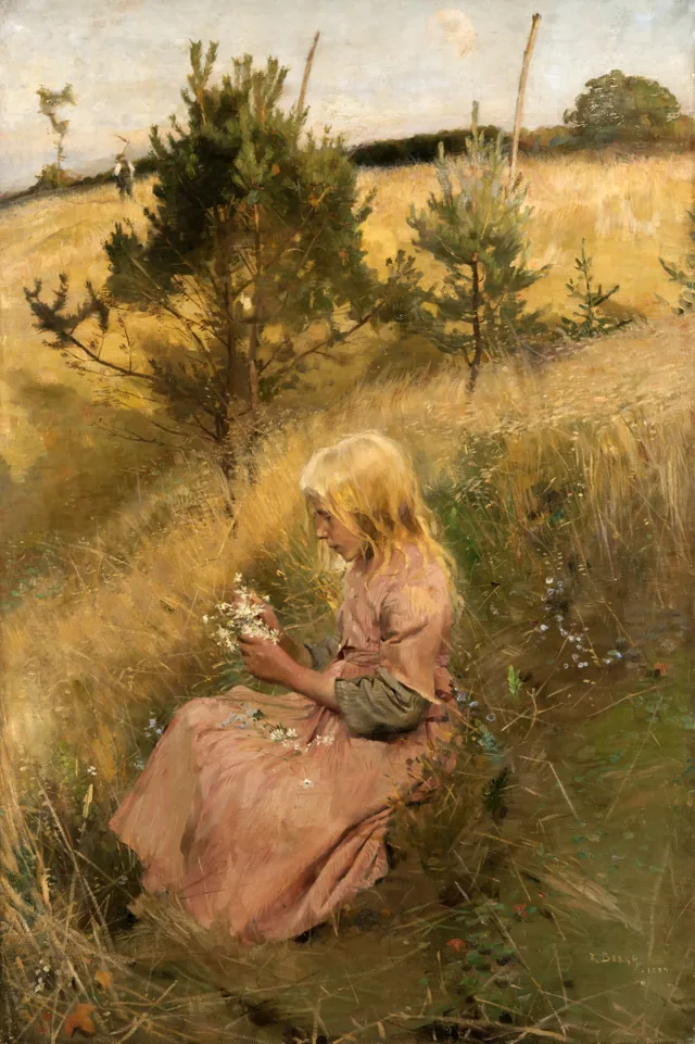 Menina colhendo flores, Richard Bergh