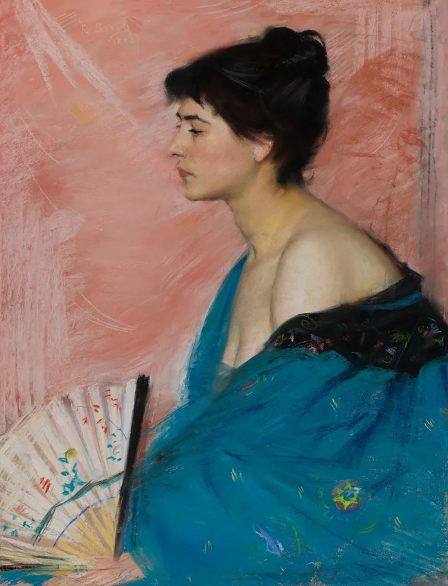 Modelo com o leque. Estudo japonista, Richard Bergh