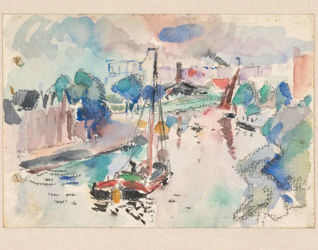 O Kostverloren Vaart em Amsterdã, visto em direção ao norte, Rik Wouters
