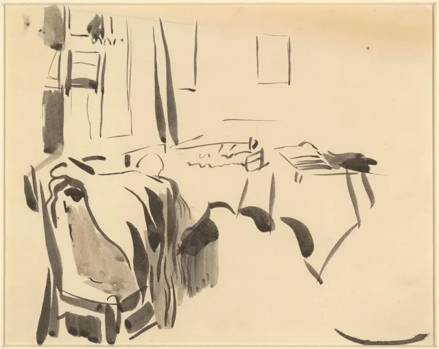 Canto de quarto com mesa e cadeira