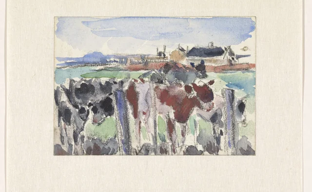 Paisagem no Schinkel com vacas em primeiro plano, Rik Wouters