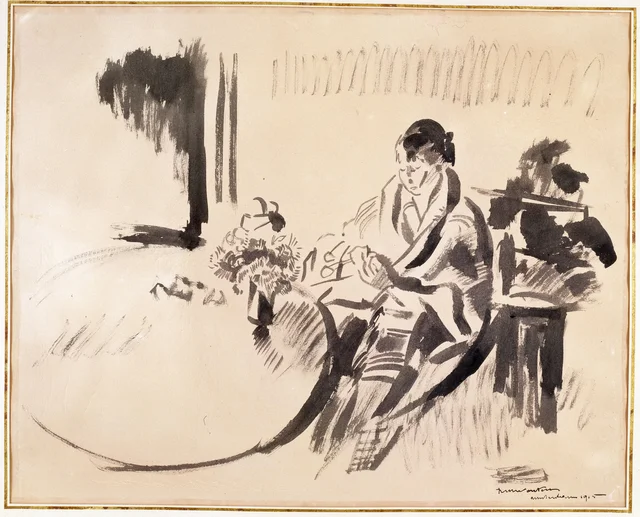 Nel Duerinckx sentada à mesa ou A Toalete das mãos, Rik Wouters