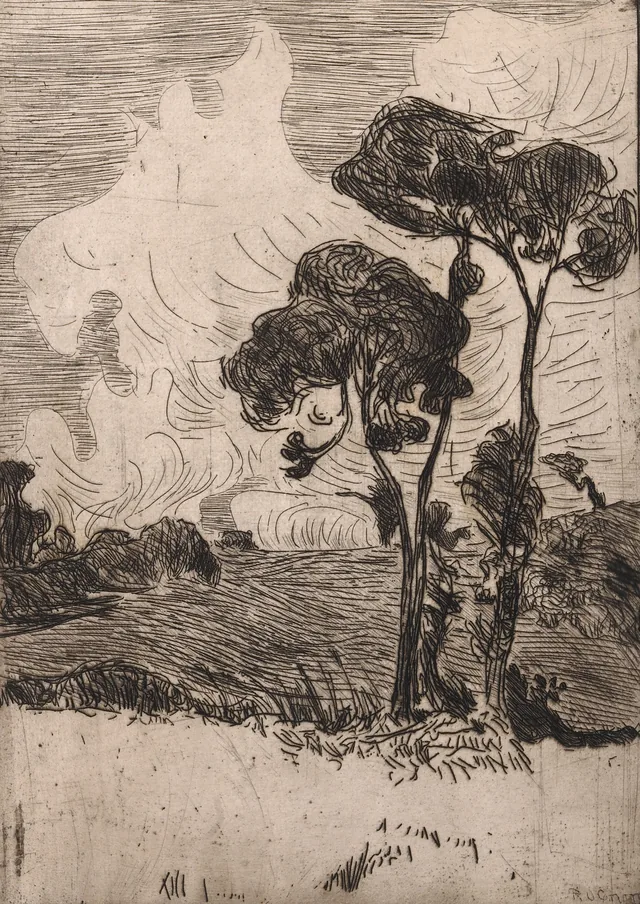 Paisagem com duas grandes árvores, Roderic O'Conor