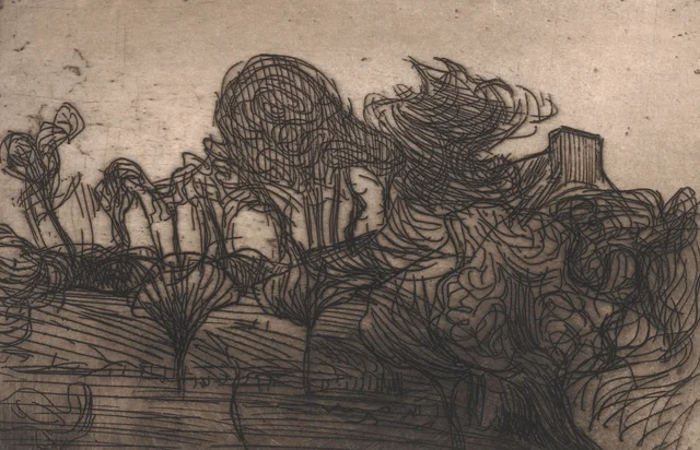 Árvores e telhado, Roderic O'Conor