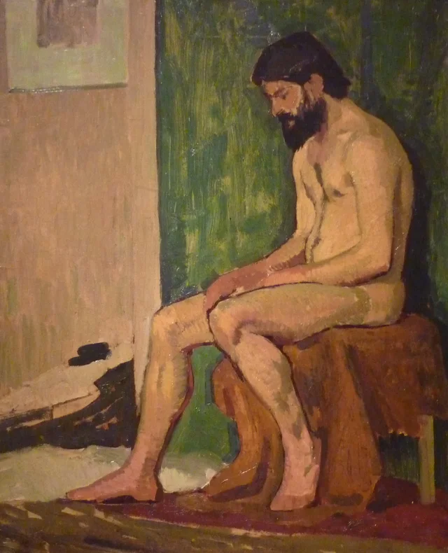 Seated Bearded Man, Academy Study