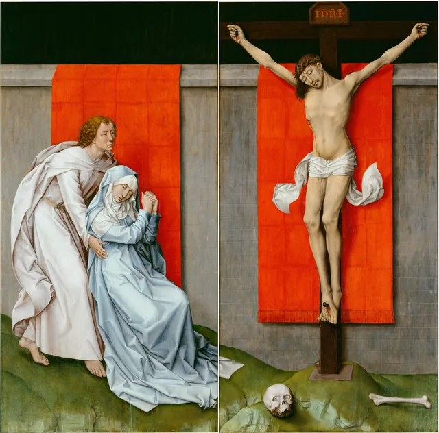 The Crucifixion, with the Virgin and Saint John the Evangelist Mourning, Rogier van der Weyden