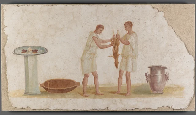 Fragment of a Fresco Panel with a Meal Preparation