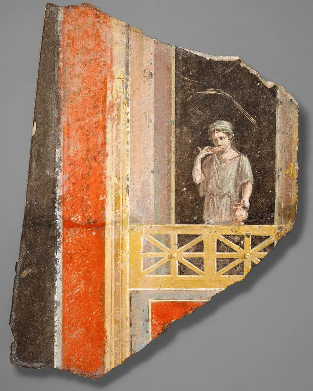 Fresco Fragment: Woman on a Balcony, Ancient Rome