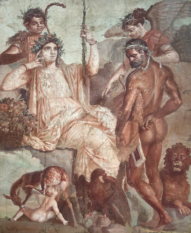 Hercule découvrant son fils Télèphe, Rome antique