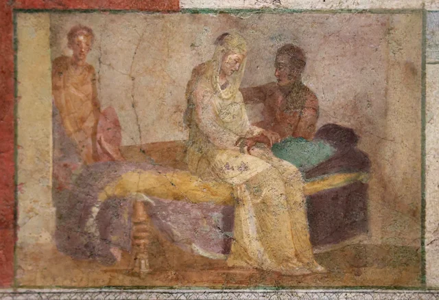 Intimate scene of a couple, Villa Farnesina, Ancient Rome