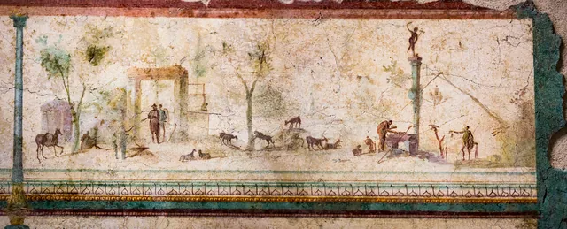 Landscape frieze from the corridor, Villa Farnesina, Ancient Rome