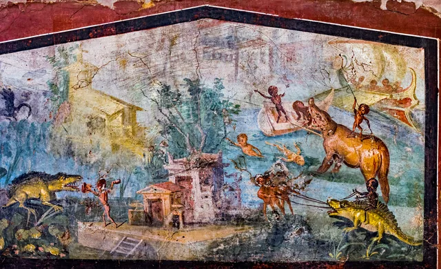 Pygmées aux crocodiles et aux hippopotames